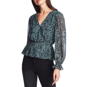 snake print peplum top